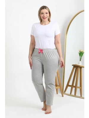 Marsilyan™-  Kadın Pamuklu Büyük Beden Alt Pijama 27560 Gri
