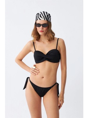 Marsilyan™-  Kadın Straplez Siyah Bikini Takımı