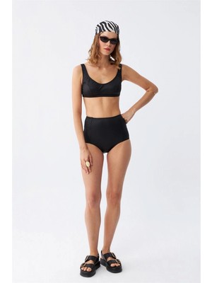 Marsilyan™-  Kadın Siyah Pedli Yüksek Bel Bikini Takımı
