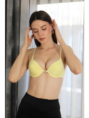 Marsilyan™-  Kadın Destekli Balenli Taş Detaylı Sütyen 2407 Sarı