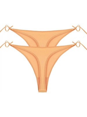 Marsilyan™- Kadın Turuncu Yandan Bağlamalı 2'li Tanga Slip
