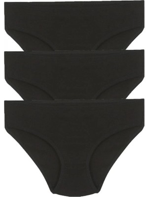 Marsilyan™-  Kız Çocuk 3'lü Siyah Külot