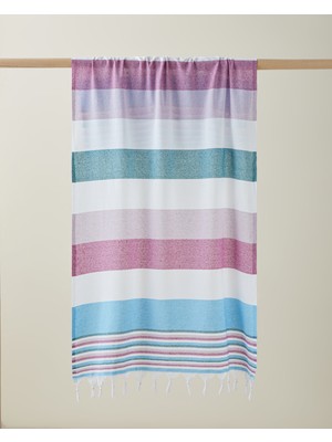 English Home Teris Rejenere Çizgili Peştamal 80X150 cm Mavi-Mor