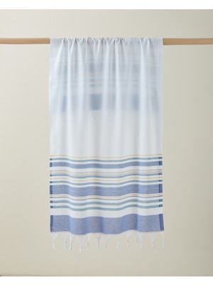 English Home Coastie Rejenere Çizgili Peştamal 80X150 cm Mavi-Yeşil-Sarı