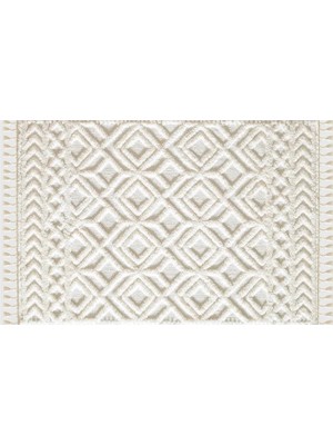 Vivense Elit Saçaklı Makine Halısı, Bukleli, Krem, 100X150