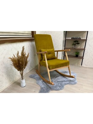 Vivense Trend Sallanan Sandalye, Hardal, Ahşap, Naturel Ayak