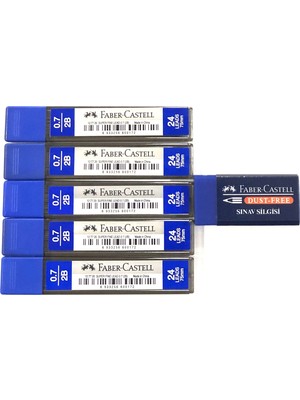 Faber-Castell 0.7 mm Mavi Kalem Uçları 5'li Paket + Silgi Sarf Malzemeleri