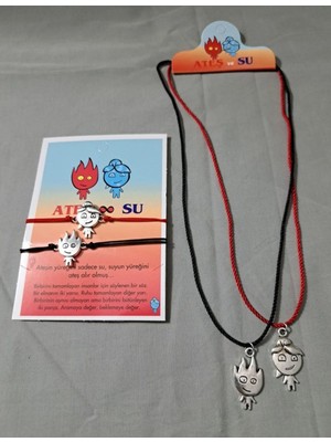 C&On Design Ateş ve Su Kolye Bileklik Takım 4'lü Set