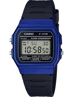 Casio F-91WM-2ADF Standart Erkek Kol Saati Lacivert Kasa, Siyah Kordon, Suya Dayanıklı 1 ATM