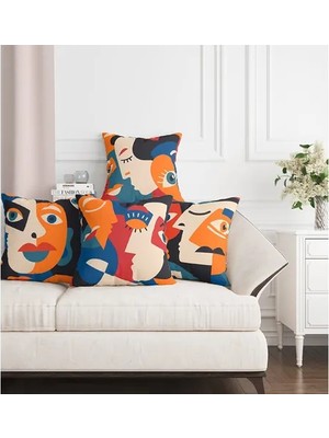 Vivense Picasso Style Dörtlü Kırlent Kılıfı 933