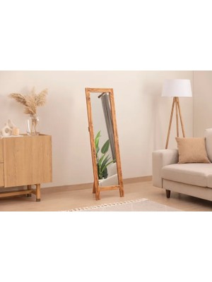 Vivense Dfn Wood Doğal Ahşap Dekoratif Ayaklı Boy Aynası, 160X60