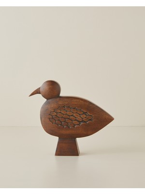 English Home Bird Ahşap Dekoratif Obje 17 cm Kahve