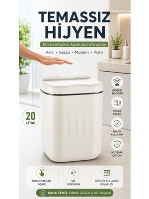 tp Buğz 20 Litre Büyük Çöp Kovası Sensörlü Hareket Algılayan
