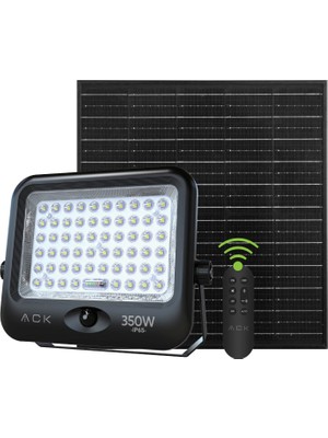 Ack 350W 6500K Kumandalı Solar LED Projektör IP65 Güneş Enerjili - AT65-19832