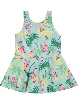 Civil Girls Flamingo Baskılı 2-12 Yaş Mayo - Yeşil
