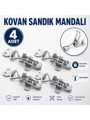 Badem10 (4 Adet) Askılı Ayarlanabilir Arı Kovan Kilidi Asma Kilit Uyumlu Gergi Mandalı Kilidi Klipsi Aparat