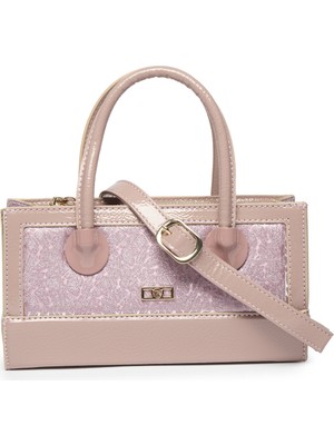Zühre Simli Kutu Form Rose Gold Çanta 0056