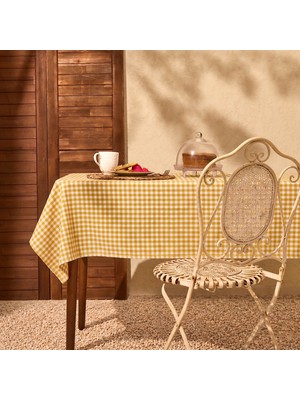 Evidea Soft Dama Masa Örtüsü - Sarı - 150X150 cm