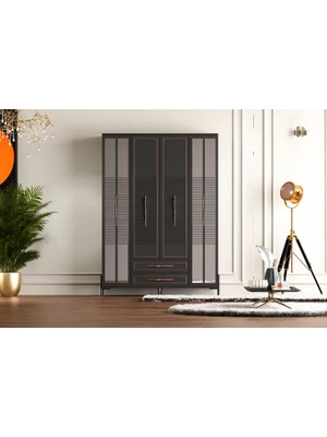 Vivense Platin Country Gardırop, 4 Kapaklı