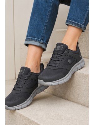 Liarca Purewalk Unisex Füme Kalın Tabanlı Spor Ayakkabı - Hafif Esnek Günlük Yürüyüş Sneaker Rahat Koşu ve Şehir Ayakkabısı