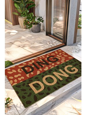 Decovetro Renkli Paspas Ding Dong Desenli Kapı Önü Halı Paspası 40 x 60 cm