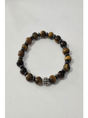 c-bhadu naturel 8 mm Zirkon Taşı, Hematit, Kaplangözü Doğaltaş Bileklik