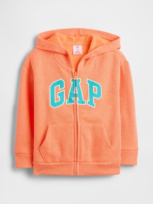 Gap Erkek Bebek Turuncu Relaxed Gap Logo Fermuarlı Sweatshirt