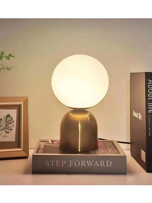 Burenze Modern Tasarım Venüs Abajur Beyaz Glop Camlı Kablolu Tak Çalıştır Masa Lambası Eskitme Gold Sarı