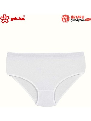 Yıldız Çamaşır 3580 Kadın Premium %100 Pamuk Ribana Esnek Rahat Kalıp Biyeli Yüksek Bel Bato Külot
