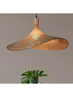 Burenze Modern Nordic Tasarım Bamboo Avize Hasır Avize 1.sınıf Kalite Naturel Ferahlık Katar