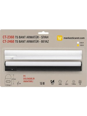 Cata 2 Adet 15W T5 Ledli Bant Armatür ( Beyaz )