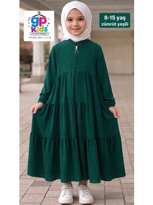 Gpkids 3kat Büzgülü Çocuk Feracesi Zümrüt Yeşili
