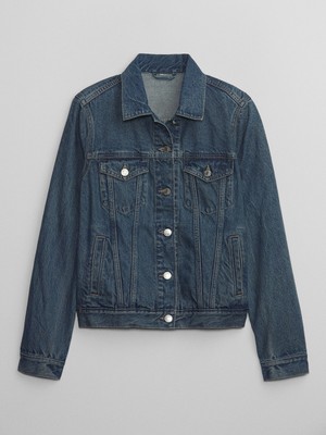 Gap Kadın Mavi Icon Denim Washwell™ Ceket