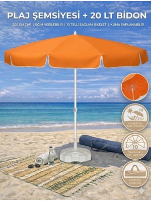 Form Outdoor Plaj Şemsiyesi 20LT. Bidonlu + Taşıma Çantası Hediyeli