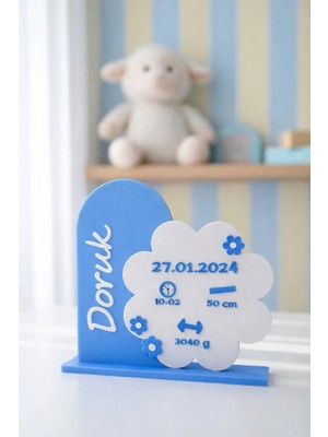 Kişiye Özel Bebek Doğum Anı Panosu – Stantlı 3D Baskı Yeni Doğan Hediyesi
