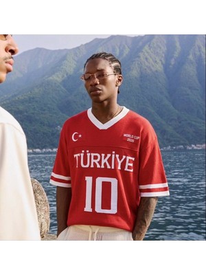 Türkiye V Yaka Dünya Kupası Özel World Cup Tasarım Takım Pamuklu Triko