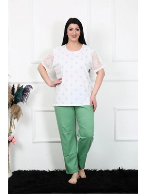 Marsilyan™-  Kadın 5xl-6xl-7xl-8xl Büyük Beden Kısa Kol Pijama Takım 75001