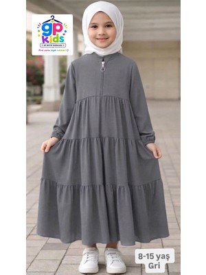 Gpkids 3 Kat Büzgülü Çocuk Ferace Gri
