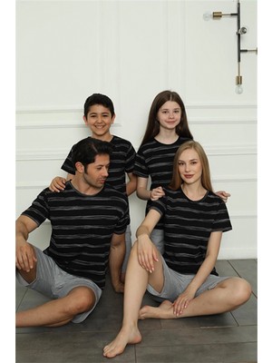 Marsilyan™-  Aile Penye Şortlu Pijama Takım (Baba - Oğul ) 50115 Ayrı Ayrı Satılır . Fiyatları Farklıdır