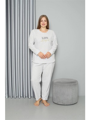 Marsilyan™-  Welsoft Polar Kadın Büyük Beden Pijama Takımı 808050