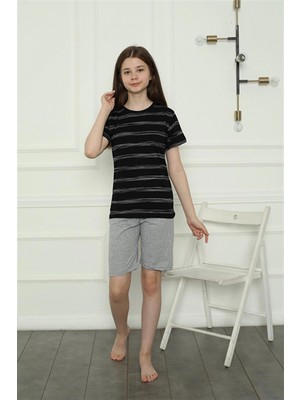Marsilyan™-  Kız Çocuk Penye Şortlu Pijama Takım 20405