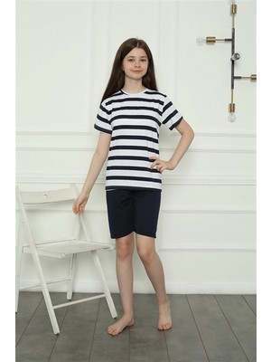 Marsilyan™-  Kız Çocuk Penye Şortlu Pijama Takım 20406