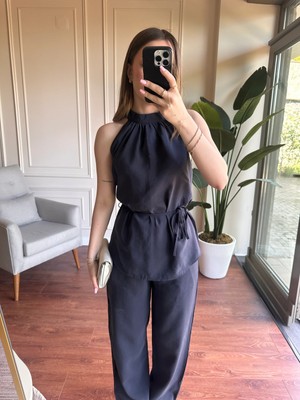 Alyalis Butik Halter Yaka Tensel Takım - Lacivert