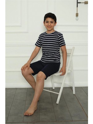 Marsilyan™-  Erkek Çocuk Penye Şortlu Pijama Takım 20394