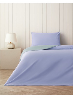 English Home Plain Pamuk Tek Kişilik Nevresim Takımı 160X220 cm Ortanca Mavi-Su Yeşili