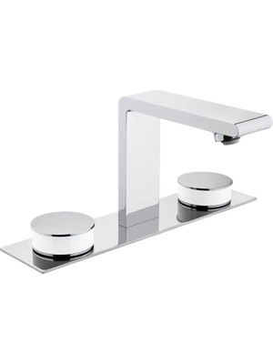 Vitra Memoria Ankastre Lavabo Bataryası (3 Delikli Lavabolar Için) Krom-Beyaz A4231557