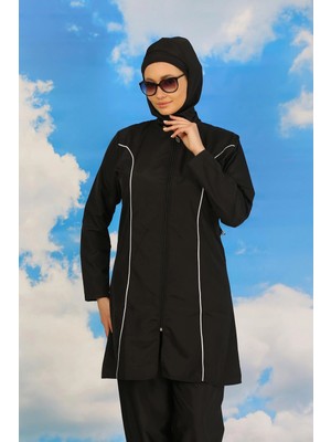Marsilyan™-  Kadın Tam Tesettür Siyah Mayo 31060