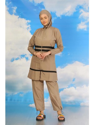 Marsilyan™-  Kadın Tam Tesettür Mayo Bej 31061