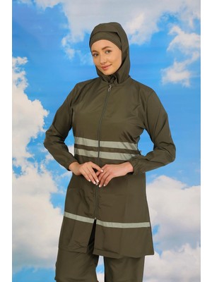 Marsilyan™-  Kadın Tam Tesettür Mayo Haki 31061