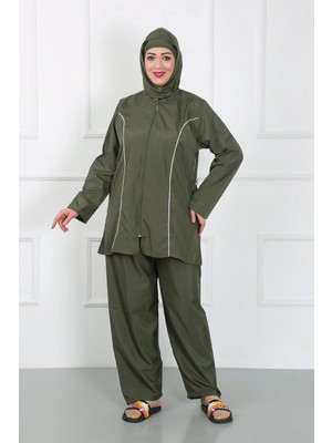 Marsilyan™-  Büyük Beden Tesettür Büyük Mayo Haki 44010